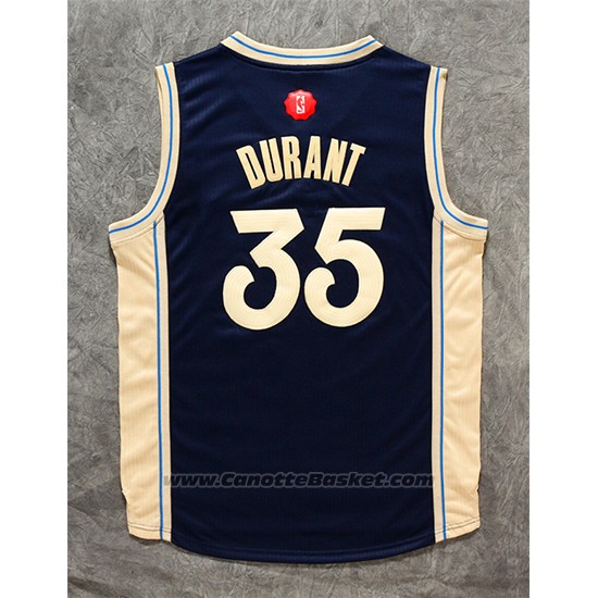 Maglia Natale 2015 Oklahoma City Thunder Kevin Durant #35 Blu